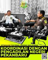 KUNJUNGAN KERJA DAN SEKALIGUS SILATURAHMI ASISTEN PIDANA MILITER KEJAKSAAN TINGGI RIAU DENGAN KETUA PENGADILAN NEGERI PEKANBARU