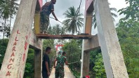 Kodim 0212/TS Lanjutkan Rehab Jembatan Gantung Batunadua Jae, Progres Capai 63 Persen
