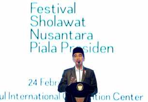 Jokowi Buka Festival Sholawat Nusantara Piala Presiden RI 2018