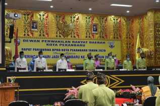 GALERI - Paripurna Istimewa HUT Kota Pekanbaru Berlangsung dengan Protokol Kesehatan Ketat