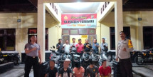 Satreskrim Polres Kampar dan Polsek Tambang Bekuk 5 Pelaku Curanmor, 8 Unit Sepeda Motor Diamankan