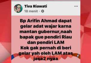 Anak Pendiri Riau dan LAMR Kecewa