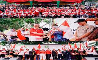 Gerakan 10 Juta Bendera Merah Putih, Gubri Bagikan pada Pimpinan Paguyuban
