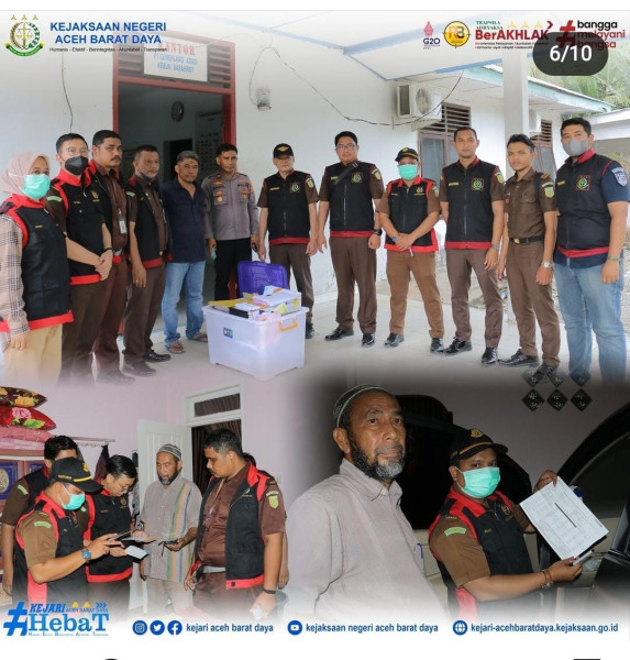 TIM GABUNGAN PENYIDIK KEJAKSAAN TINGGI ACEH DAN KEJAKSAAN NEGERI ACEH BARAT DAYA MELAKUKAN PENGGELEDAHAN PADA KANTOR   PT. CEMERLANG ABADI (CA) DI DESA COT SEUMANTOK   KECAMATAN BABAHROT, KABUPATEN ACEH BARAT DAYA