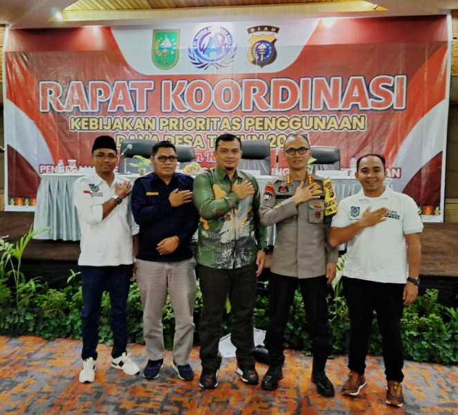 DPC APDESI Kabupaten Kampar Hadiri Rakor Kebijakan Prioritas Penggunaan Anggaran Dana Desa yang Diselenggarakan Oleh Polda Riaui