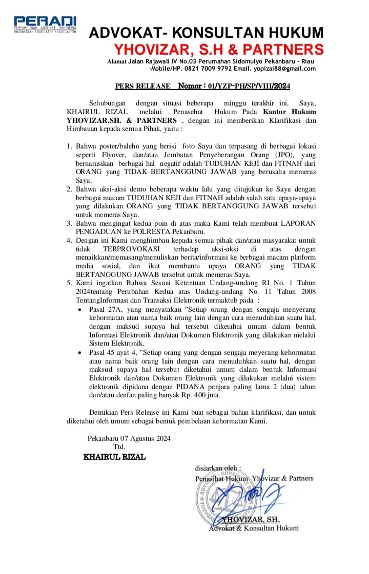 Berita Klarifikasi KHAIRUL RIZAL Kabid Perkim PUPRPKPP Riau Berita Klarifikasi KHAIRUL RIZAL Kabid Perkim PUPRPKPP Riaui
