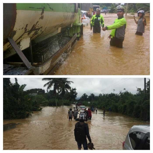 Pangkalan Sumbar Banjir, Lalu Lintas Lumpuh Pangkalan Sumbar Banjir, Lalu Lintas Lumpuhi