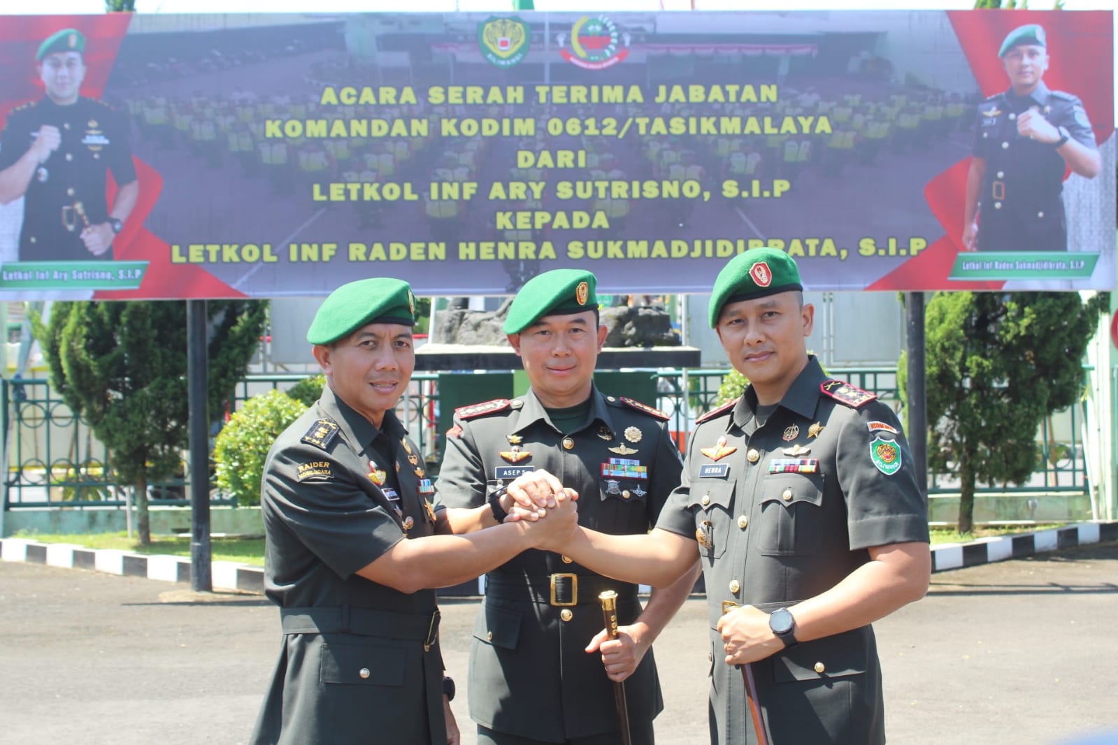 Sertijab Dandim 0612/Tsm Dari Letkol Inf Ary Sutrisno S.I.P Kepada Letkol Inf Raden Henra Sukmadjidii