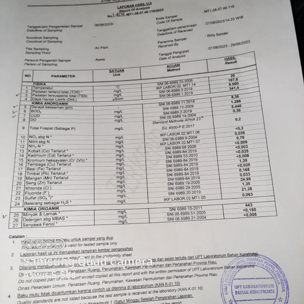 Sample limbah hilang, oknum diduga terima suap kasus PT YBS
