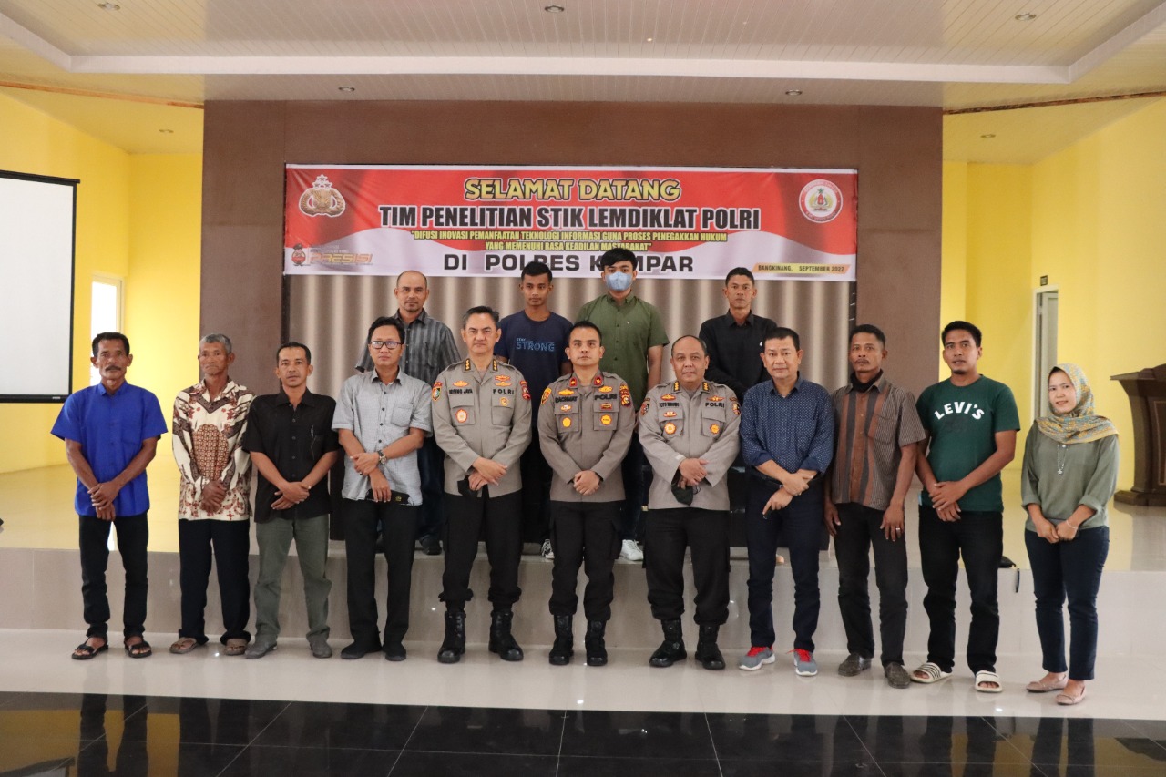 Diikuti Polres Kampar dan Polres Rohul, Lemdiklat Polri Lakukan Penelitian STIK di Mapolres Kampar Diikuti Polres Kampar dan Polres Rohul, Lemdiklat Polri Lakukan Penelitian STIK di Mapolres Kampari