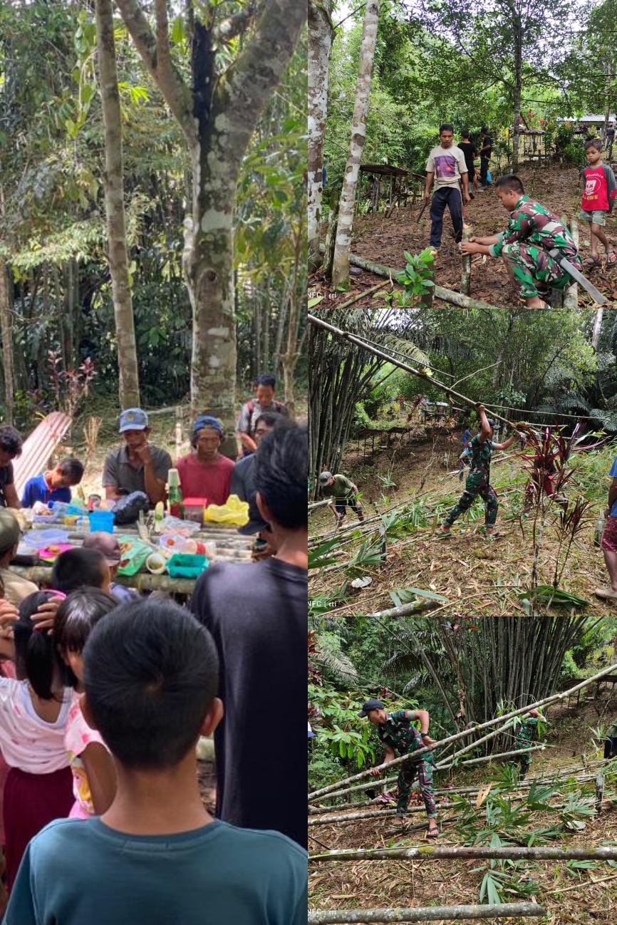 Karya Bakti Pembersihan Kuburan Umum, Bukti Cintai Kebersihan Prajurit Satgas Pamtas Yonif 645/GTYi
