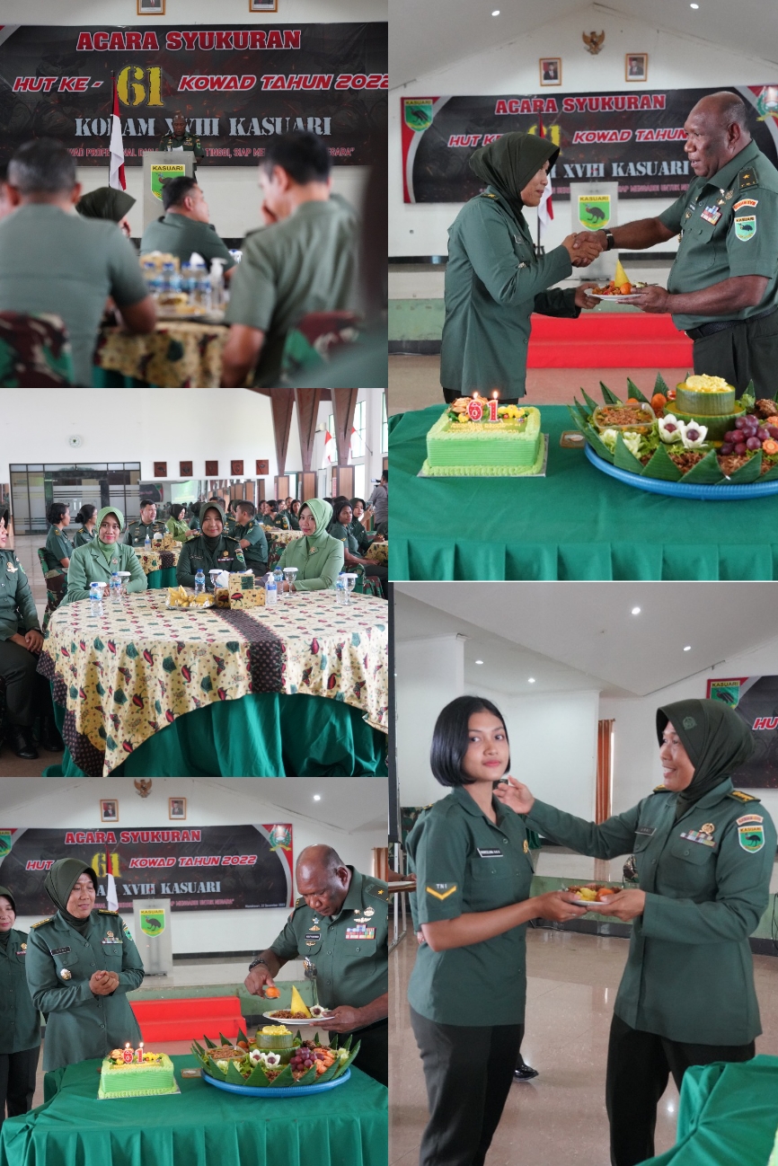 Kowad Kodam XVIII/Kasuari Gelar Syukuran Peringati HUT Ke 61 Kowad Kodam XVIII/Kasuari Gelar Syukuran Peringati HUT Ke 61i