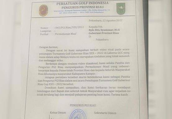 Soal Joget Erotis, Ketum PGI Riau Minta Maaf dan Surati Gubernur Syamsuar Soal Joget Erotis, Ketum PGI Riau Minta Maaf dan Surati Gubernur Syamsuari