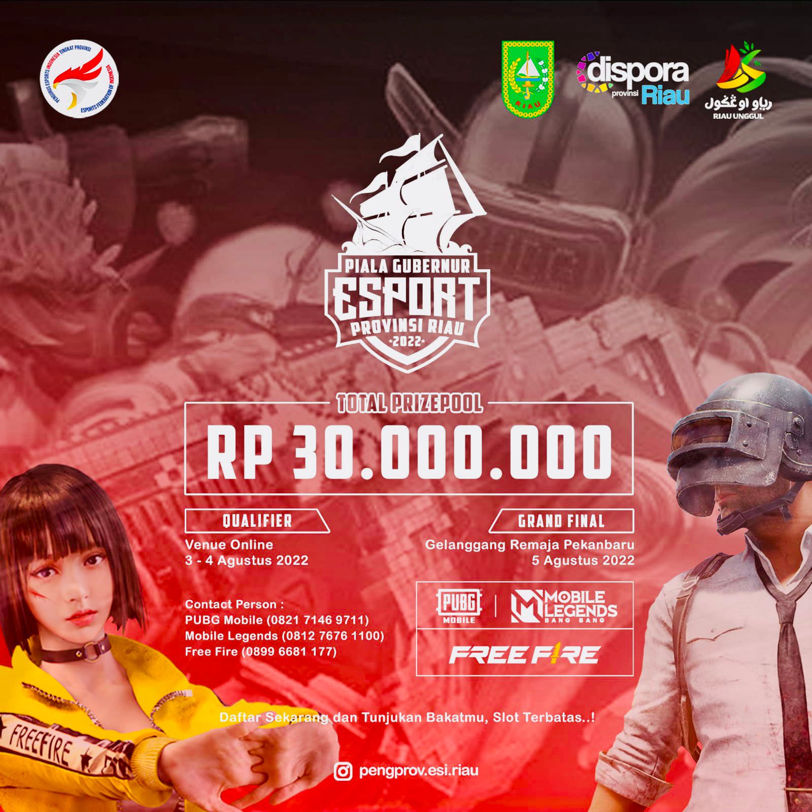 Pengurus Provinsi Esport Indonesia (ESI) Gelar Tiga Kejuaran Merebutkan Piala Gubernur Pengurus Provinsi Esport Indonesia (ESI) Gelar Tiga Kejuaran Merebutkan Piala Gubernuri