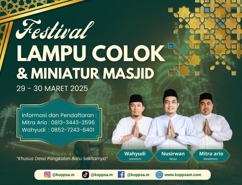Koperasi Koppsa-M Gelar Festival Lampu Colok dan Pawai Takbir di Desa Pangkalan Baru Koperasi Koppsa-M Gelar Festival Lampu Colok dan Pawai Takbir di Desa Pangkalan Barui