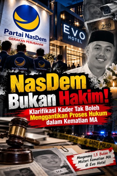 NASDEM BUKAN HAKIM! Klarifikasi Kader Tak Boleh Menggantikan Proses Hukum dalam Kematian MAi