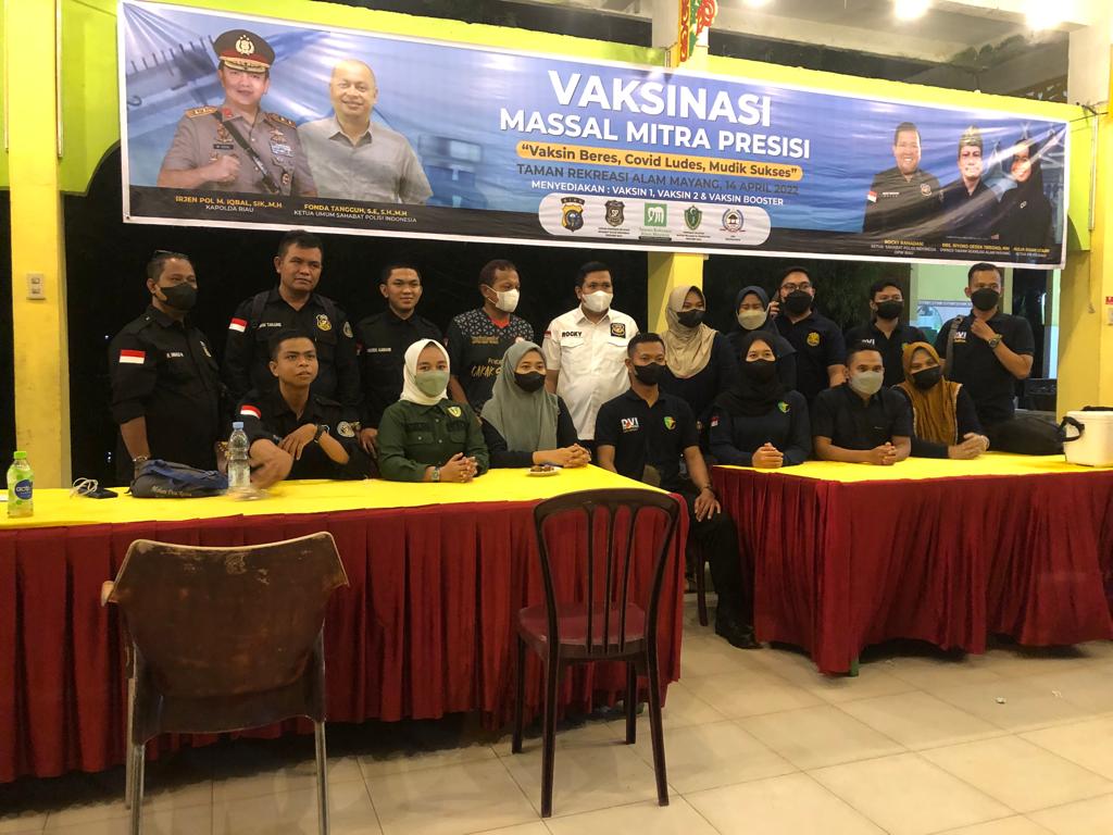 DPW SPI Riau Bersama Polda Riau, IPA Riau dan Alam Mayang Taja Giat Vaksinasi Massal Mitra Presisi