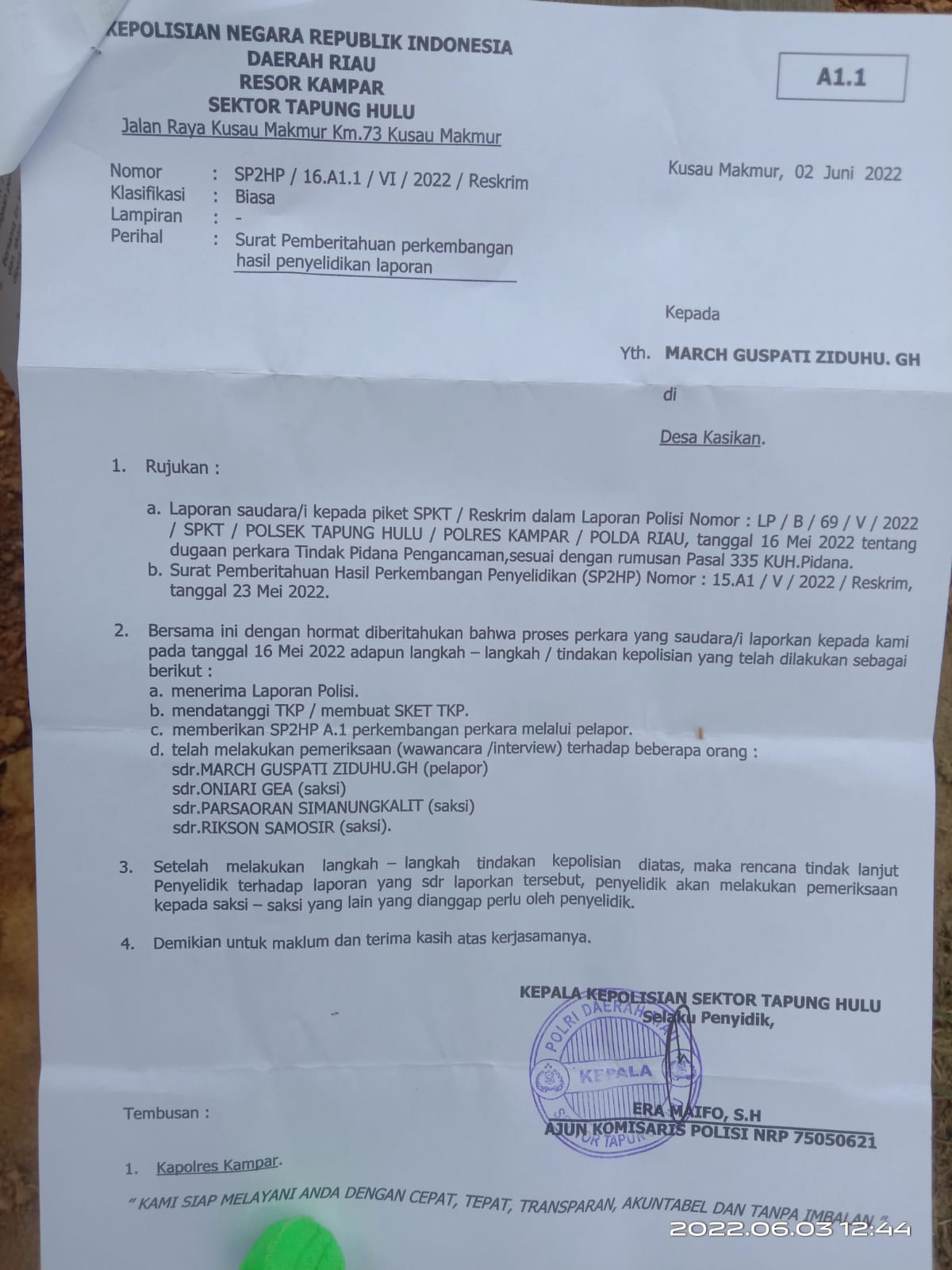 Dr. Freddy Simanjuntak, SH., MH selaku Kuasa Hukum dari PT. Opsi Jelita Pers. Tindaklanjuti Dr. Freddy Simanjuntak, SH., MH selaku Kuasa Hukum dari PT. Opsi Jelita Pers. Tindaklanjutii