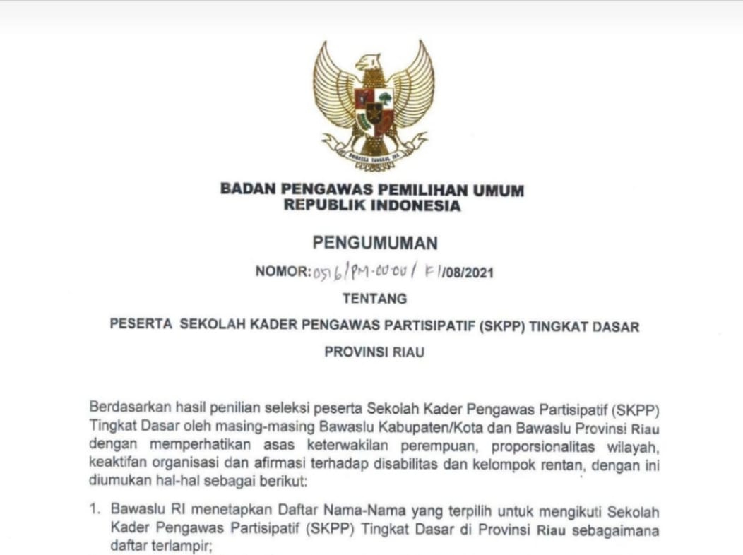 60 Pemuda/i Kampar Terpilih Dalam Program SKPP Tingkat Dasar, Bawaslu Ucapkan Selamat 60 Pemuda/i Kampar Terpilih Dalam Program SKPP Tingkat Dasar, Bawaslu Ucapkan Selamati