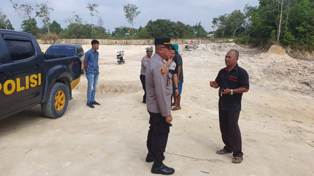 Kapolsek Siak Hulu Cek Lokasi Galian C Bila di Temukan Akan di Tindaki