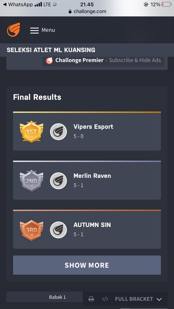 Pengcab ESI Kuansing Sukses Gelar Seleksi Mobile Legend, Vipers Esport Keluar Sebagai Pemenang Pengcab ESI Kuansing Sukses Gelar Seleksi Mobile Legend, Vipers Esport Keluar Sebagai Pemenangi