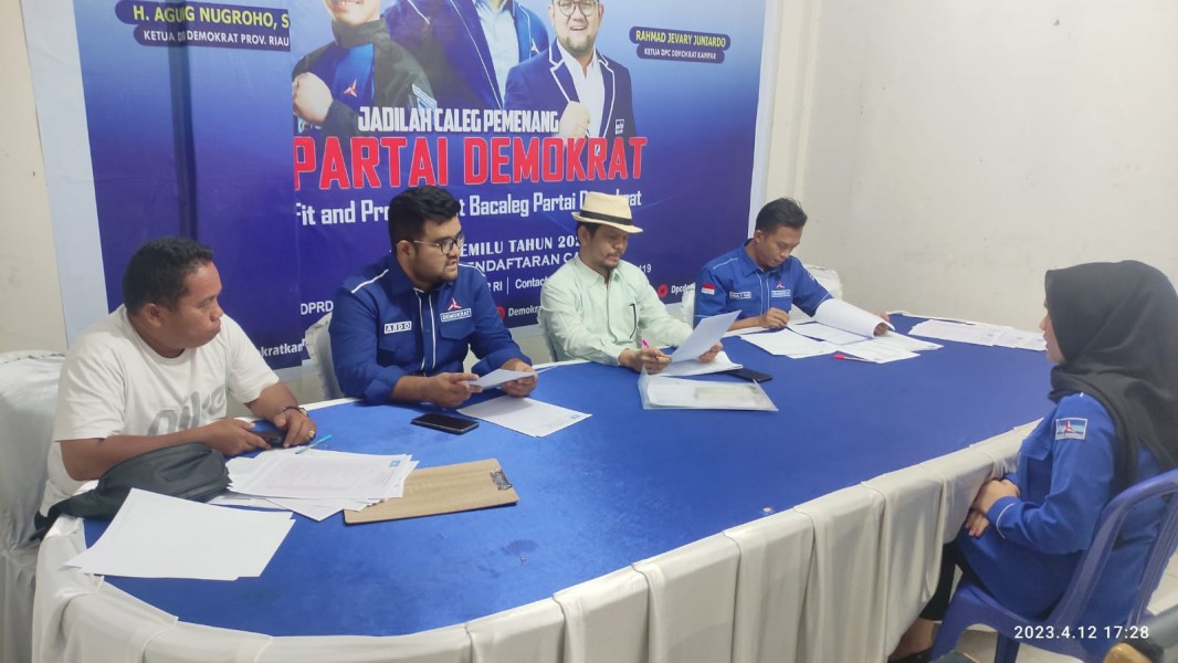 DPC Demokrat Kampar gelar Fit and Proper Test bagi Bacaleg yang akan bertarung pada Pileg 2024 mendatang DPC Demokrat Kampar gelar Fit and Proper Test bagi Bacaleg yang akan bertarung pada Pileg 2024 mendatangi