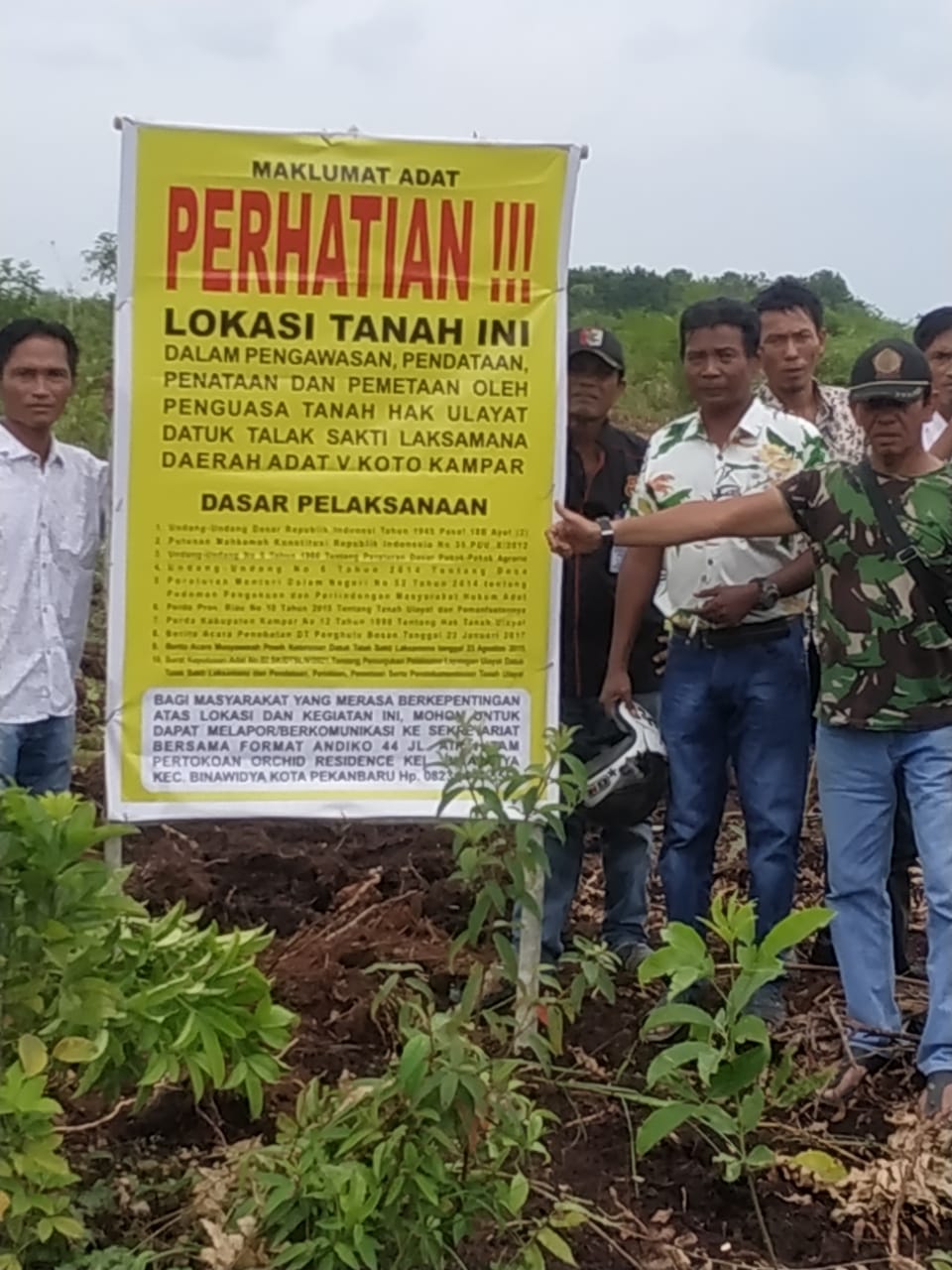 Pemasangan Plang Tanah Ulayat Datuk Talak Laksamano Kampar Pemasangan Plang Tanah Ulayat Datuk Talak Laksamano Kampari