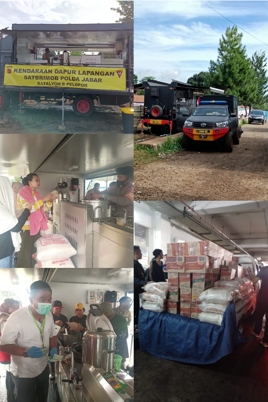 Mobil Truck Food Brimob Polda Jawa Barat. Siapkan 18.000 Makan Siap Saji Untuk Korban Gempa Cianjur Mobil Truck Food Brimob Polda Jawa Barat. Siapkan 18.000 Makan Siap Saji Untuk Korban Gempa Cianjuri