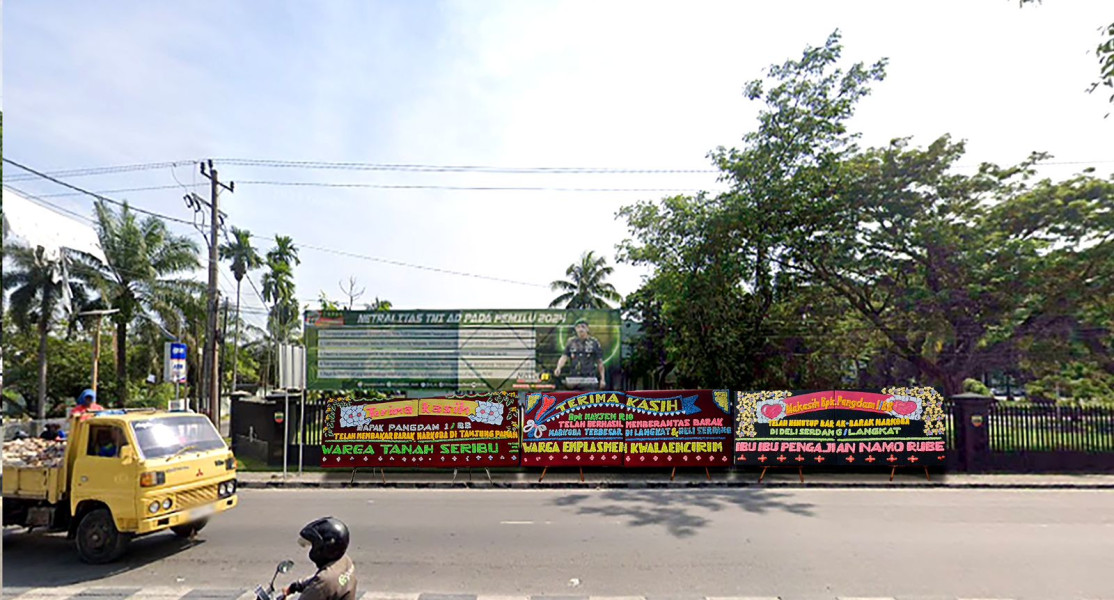Kodam I/BB Dihadiahi Puluhan Karangan Bunga dari Warga Binjai-Langkat