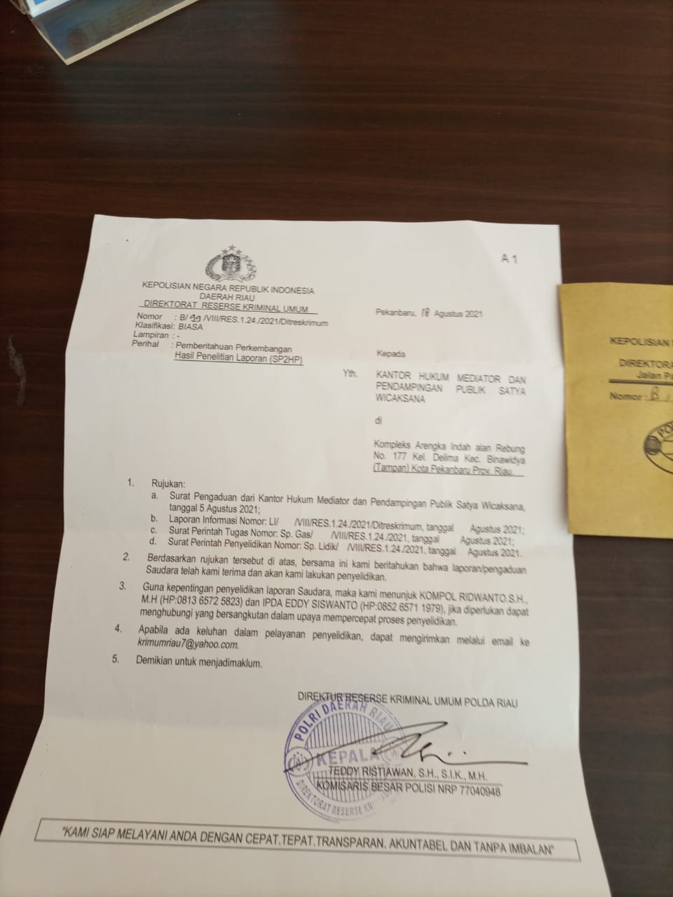 Direktur Rumah Sakit Madani Pekanbaru Resmi Diperiksa, SP2HP Dit Reskrimum Polda Riau Jadi Sorotan Direktur Rumah Sakit Madani Pekanbaru Resmi Diperiksa, SP2HP Dit Reskrimum Polda Riau Jadi Sorotani
