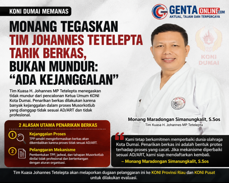 Monang Tegaskan Tim Johannes Tetelepta Tarik Berkas, Bukan Mundur: “Ada Kejanggalan”i