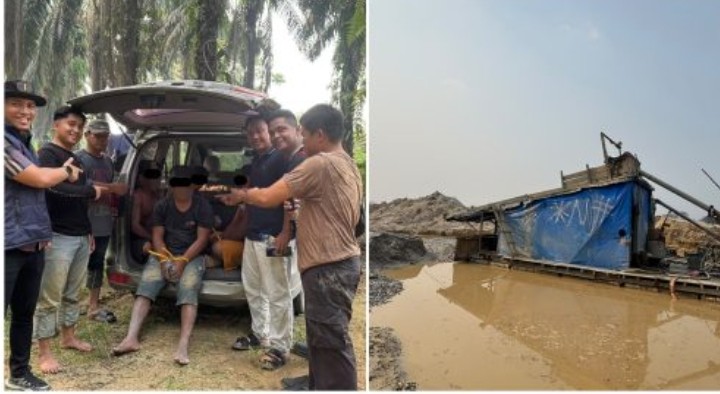 Polsek Singingi Hilir Ungkap Dugaan PETI, Empat Orang Diamankani