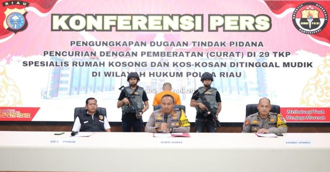 Satgas Gakkum Operasi Ketupat 2025 Polda Riau Ungkap Aksi Pembobol 29 Rumah Kosong Selama Mudik Lebaran Satgas Gakkum Operasi Ketupat 2025 Polda Riau Ungkap Aksi Pembobol 29 Rumah Kosong Selama Mudik Lebarani