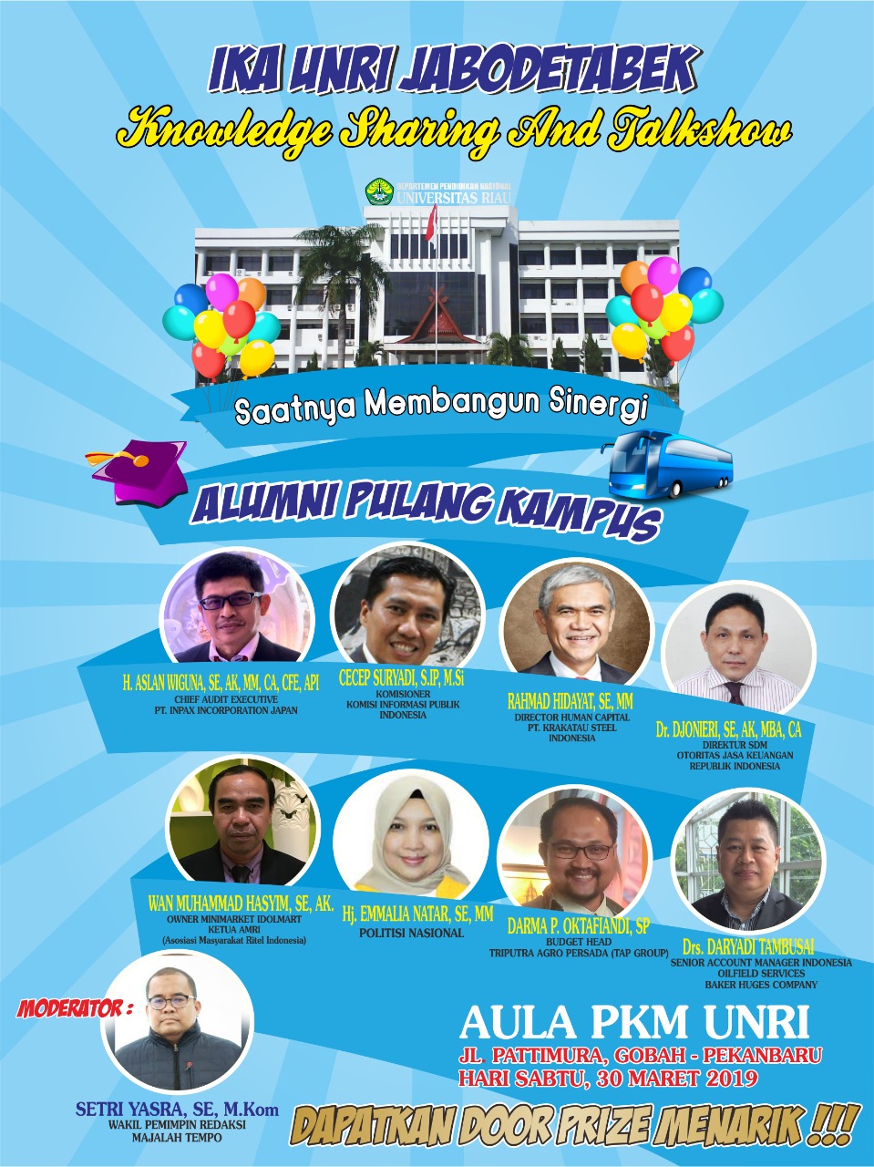 Siapkan Banyak Doorprize Menarik, IKA UR Jabodetabek akan Gelar 'Alumni Pulang Kampus' Siapkan Banyak Doorprize Menarik, IKA UR Jabodetabek akan Gelar 'Alumni Pulang Kampus'i