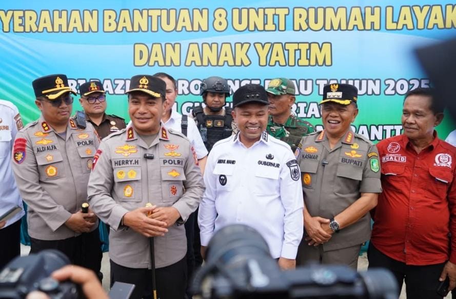 Gubernur dan Kapolda Riau Tinjau Pos Satkamling hingga Jembatan Panglima Sampul, Disambut Hangat Bupati Merantii