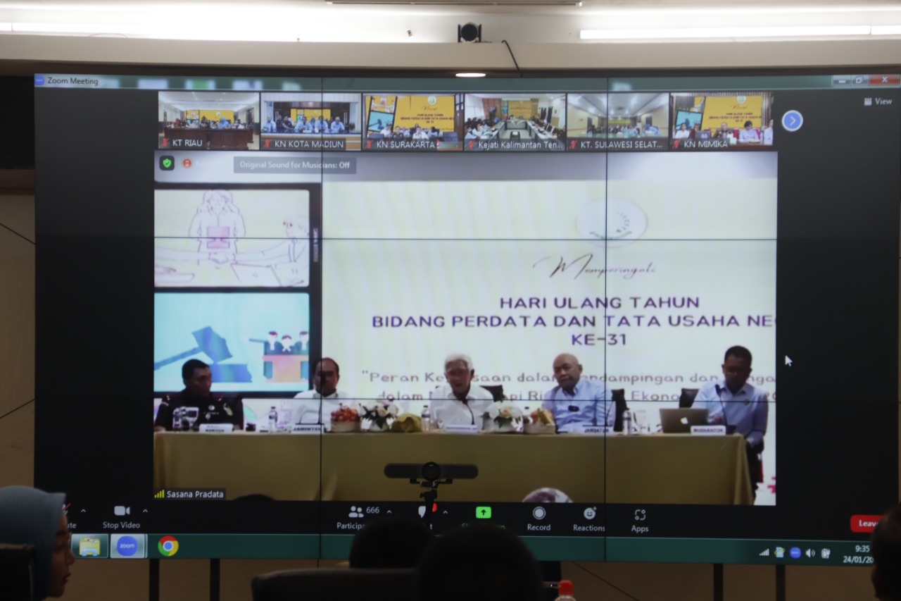 WAKIL KEPALA KEJAKSAAN TINGGI RIAU MENGIKUTI DISKUSI PANEL DALAM RANGKA MEMPERINGATI HARI ULANG TAHUN JAMDATUN KE-31 SECARA VIRTUALi
