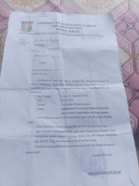 Kupon Bansos Beras Tak Berlaku, Warga Salo Kecewa: Diduga Langgar UUi