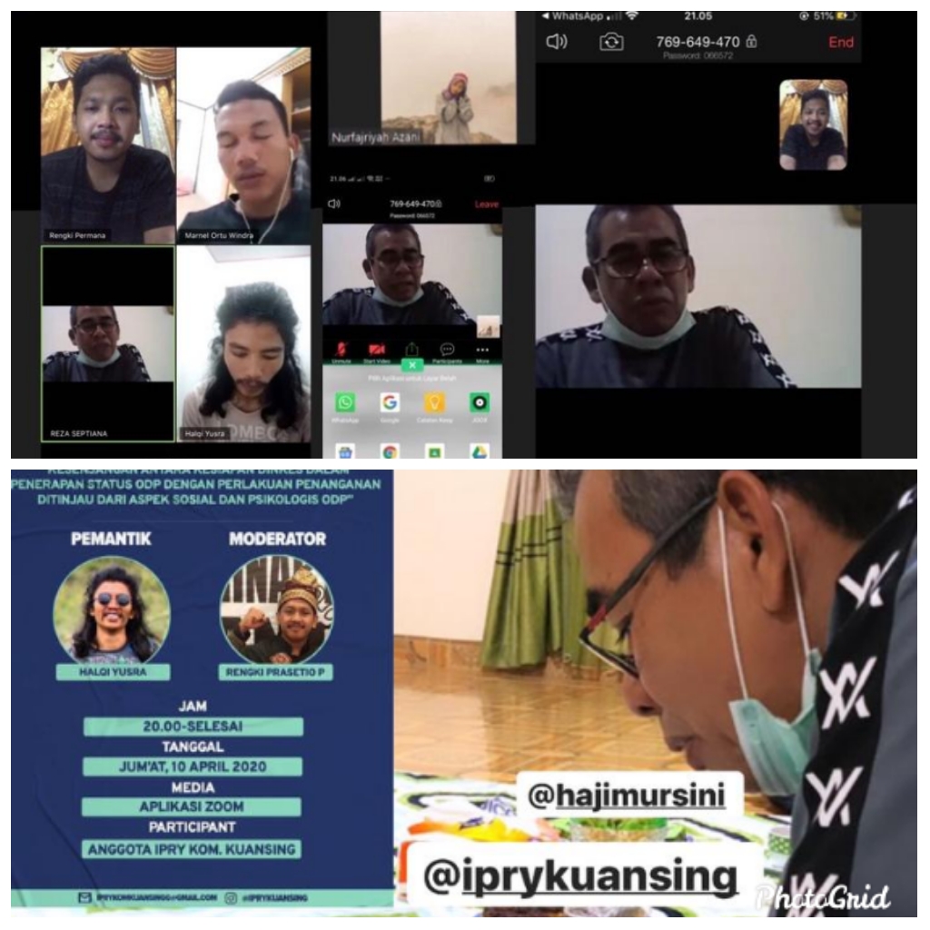 Diskusi ONLINE Ikatan Pelajar Riau Yogyakarta Kom. Kuansing tentang COVID-19 bersama Bupati Kuansing Diskusi ONLINE Ikatan Pelajar Riau Yogyakarta Kom. Kuansing tentang COVID-19 bersama Bupati Kuansingi