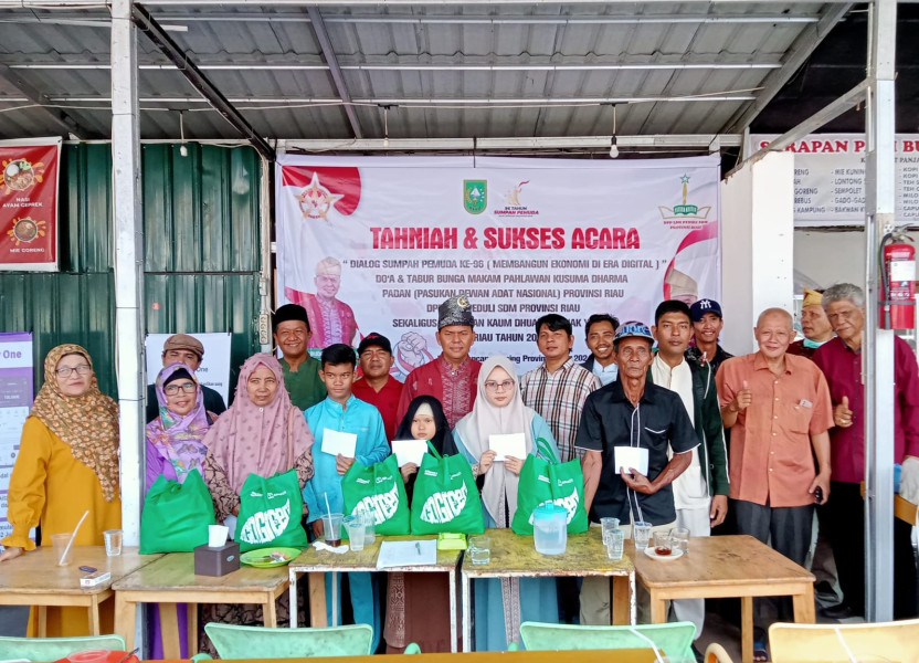 Dialog Sumpah Pemuda Ke-96 Sukses Ditaja PADAN Riau & DPP LSM Peduli SDM Provinsi Riau Sekaligus Santunan Kaum Dhuafa dan Anak Yatim Di Riaui