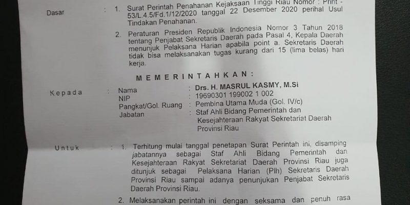 Syamsuar Tunjuk Marsul Kasmy Jadi Plh Sekdaprov Riau Syamsuar Tunjuk Marsul Kasmy Jadi Plh Sekdaprov Riaui