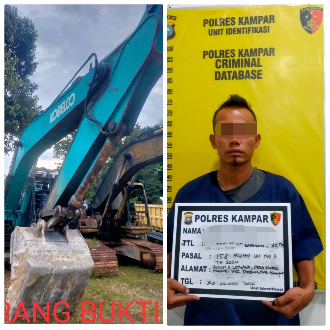 Sat Reskrim Polres Kampar Ungkap Kasus Penambangan Ilegal, Operator Alat Berat Diamankan Sat Reskrim Polres Kampar Ungkap Kasus Penambangan Ilegal, Operator Alat Berat Diamankani