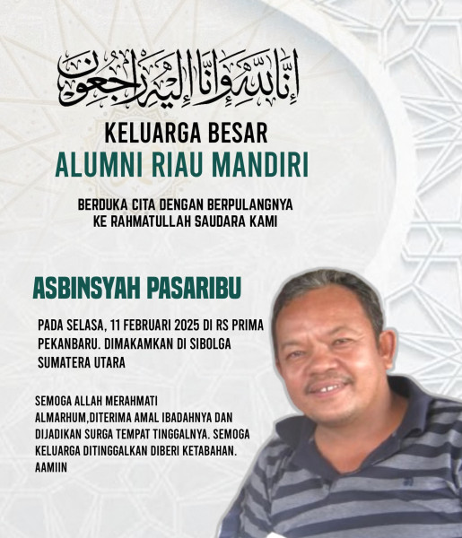 Mantan Wartawan Riau Mandiri, Asbinsyah Pasaribu Berpulang ke Rahmatullah Mantan Wartawan Riau Mandiri, Asbinsyah Pasaribu Berpulang ke Rahmatullahi