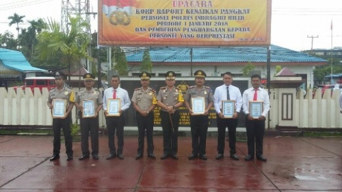 11 Personil Polres Inhil Raih Penghargaan, 1 Diberhentikani