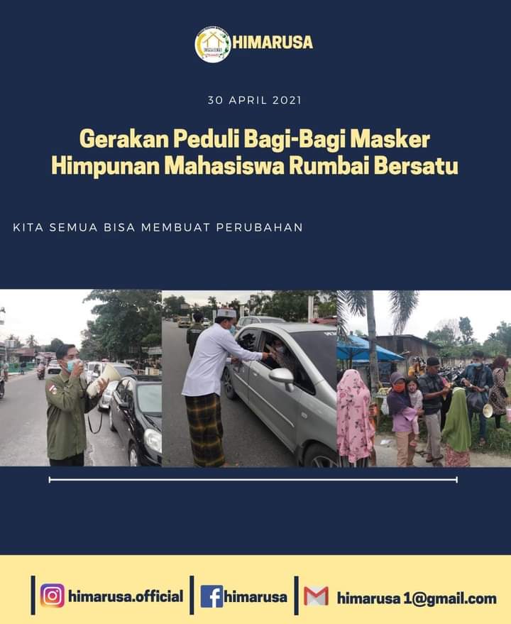 Gerakan sosial HIMARUSA berbagi masker Gerakan sosial HIMARUSA berbagi maskeri