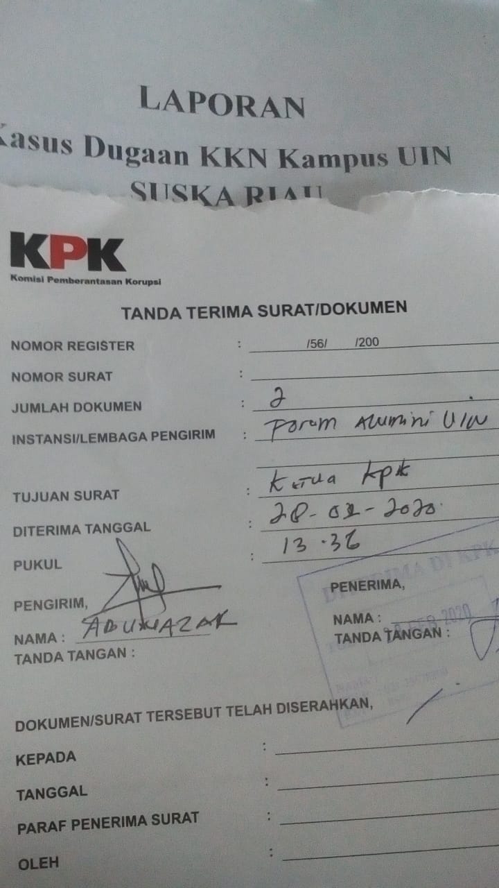 Forum Alumni Minta KPK Garab Rektor UIN Suska Riau Forum Alumni Minta KPK Garab Rektor UIN Suska Riaui