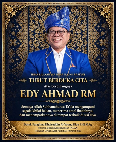 Tokoh Riau Edy Ahmad RM Berpulang, PADAN Riau Sampaikan Duka Mendalami