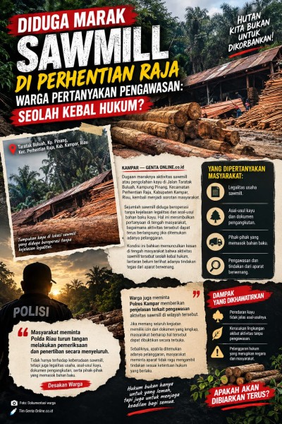 Sawmill Diduga Marak di Perhentian Raja, Warga Pertanyakan Pengawasan: Seolah Kebal Hukum?i