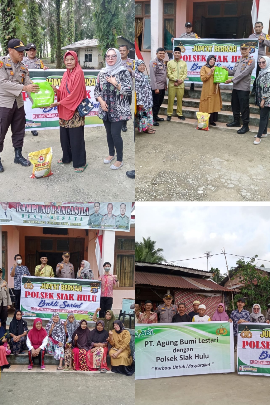 Jumat Barokah, Polsek Siak Hulu Bersama PT. ABL Berbagi Sembako Kepada 26 Warga Kurang Mampu Jumat Barokah, Polsek Siak Hulu Bersama PT. ABL Berbagi Sembako Kepada 26 Warga Kurang Mampui