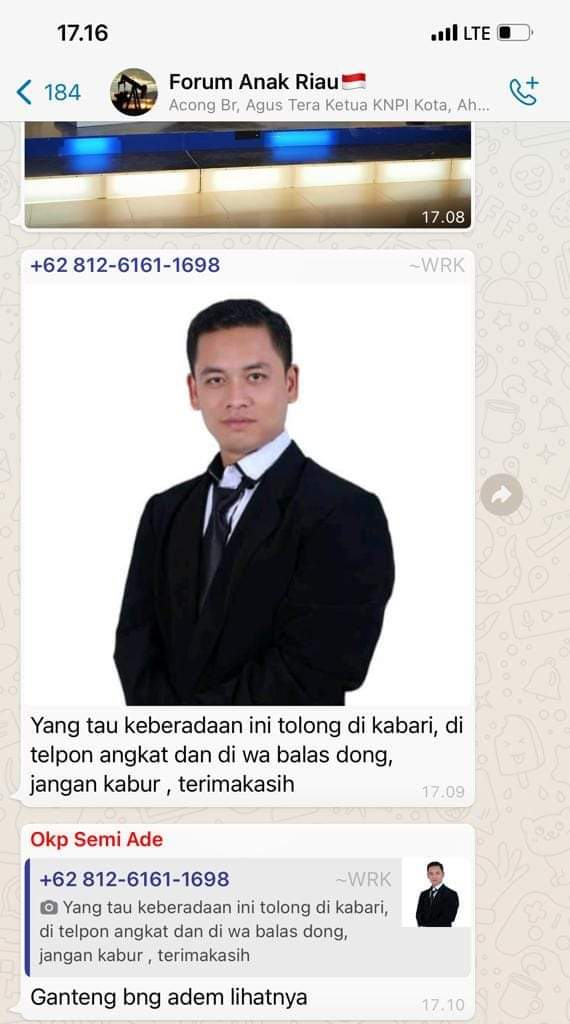 Diduga Terlibat Kasus Penipuan, AES Diburu Sejumlah OKP di Riau Diduga Terlibat Kasus Penipuan, AES Diburu Sejumlah OKP di Riaui