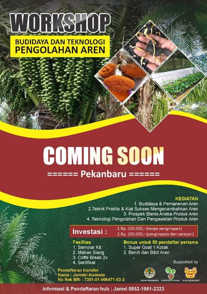 Mari Ikuti Pelatihan Budidaya dan Teknologi Pengolahan Aren di Pekanbaru Mari Ikuti Pelatihan Budidaya dan Teknologi Pengolahan Aren di Pekanbarui